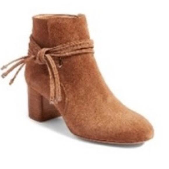 Rag & Bone Dalia II Tie Strap Tan Suede Bootie, EUC, Size 9.5x MSRP $595 - Picture 1 of 11